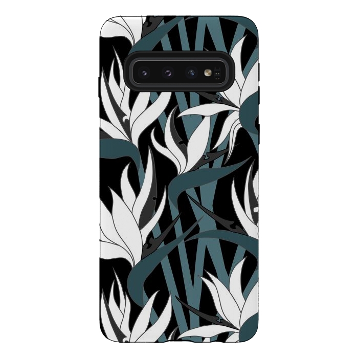 Galaxy S10 StrongFit Seamless Floral Pattern Plant Strelitzia G611 by Medusa GraphicArt