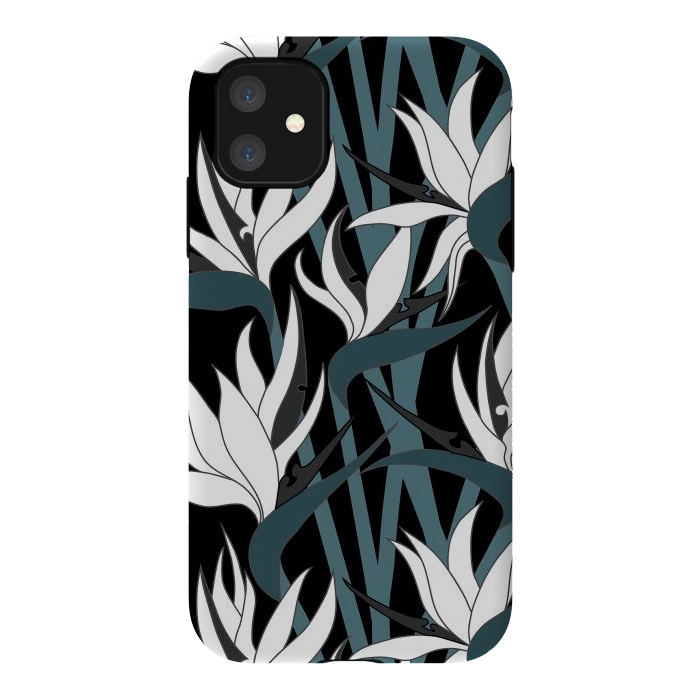 iPhone 11 StrongFit Seamless Floral Pattern Plant Strelitzia G611 by Medusa GraphicArt