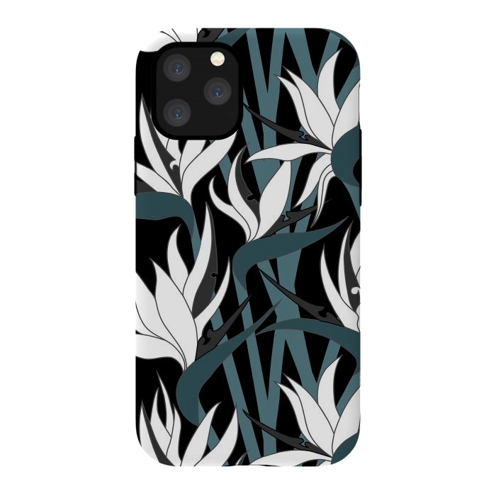 iPhone 11 Pro StrongFit Seamless Floral Pattern Plant Strelitzia G611 by Medusa GraphicArt