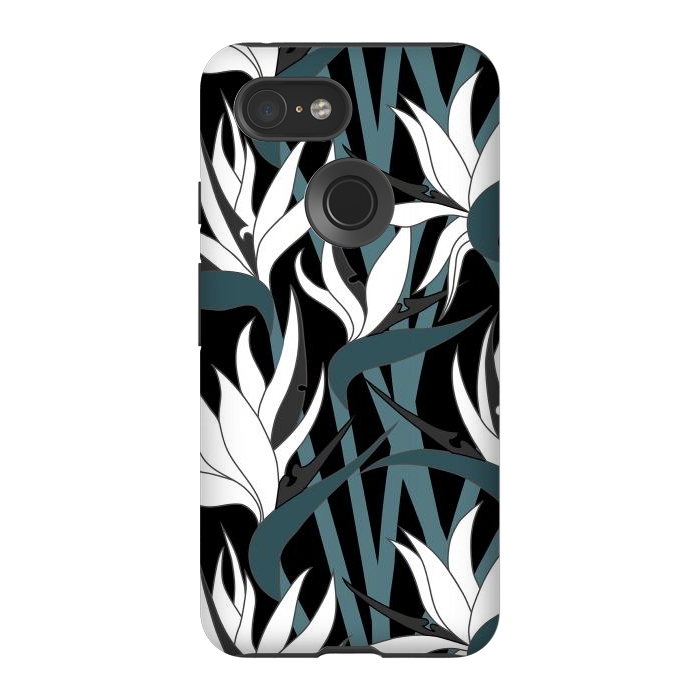 Pixel 3 StrongFit Seamless Floral Pattern Plant Strelitzia G611 by Medusa GraphicArt