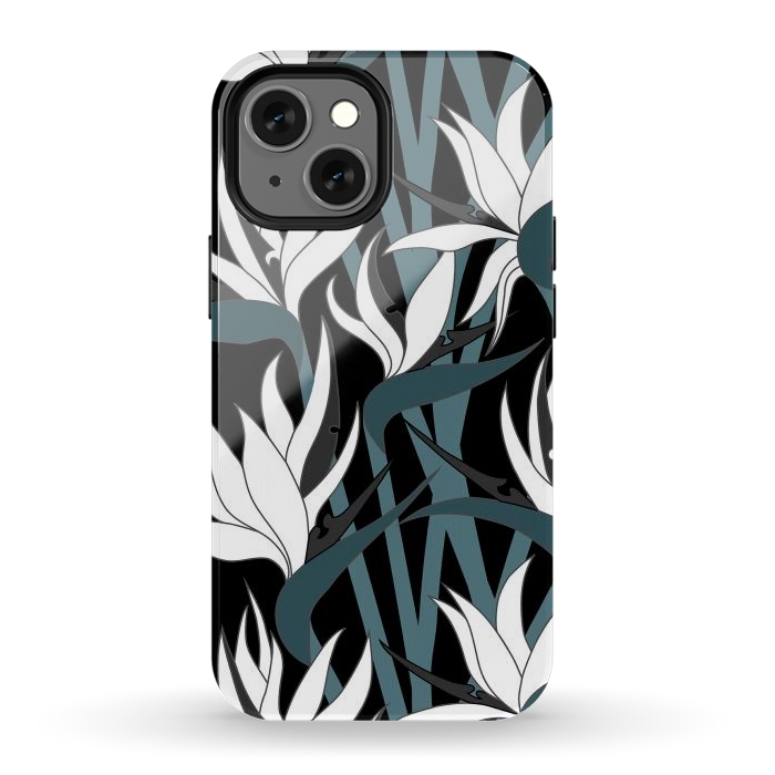 iPhone 12 mini StrongFit Seamless Floral Pattern Plant Strelitzia G611 by Medusa GraphicArt