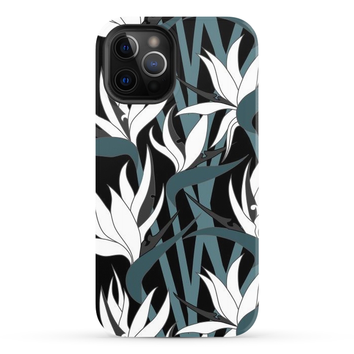 iPhone 12 Pro StrongFit Seamless Floral Pattern Plant Strelitzia G611 by Medusa GraphicArt