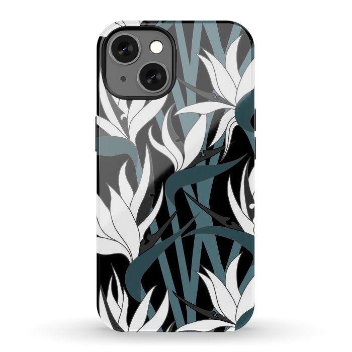 iPhone 13 StrongFit Seamless Floral Pattern Plant Strelitzia G611 by Medusa GraphicArt