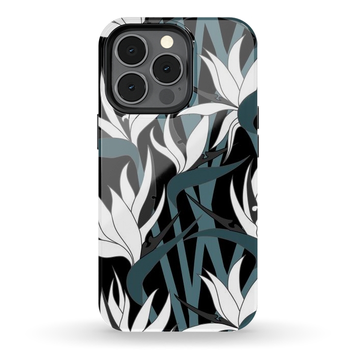 iPhone 13 pro StrongFit Seamless Floral Pattern Plant Strelitzia G611 by Medusa GraphicArt