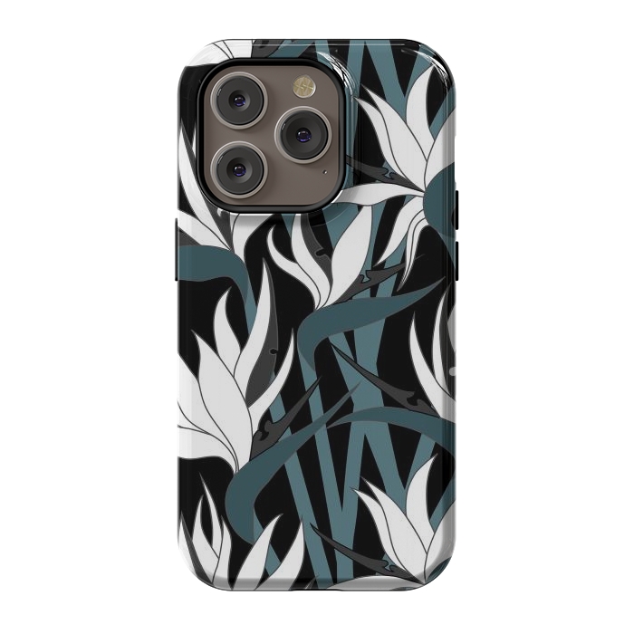 iPhone 14 Pro StrongFit Seamless Floral Pattern Plant Strelitzia G611 by Medusa GraphicArt