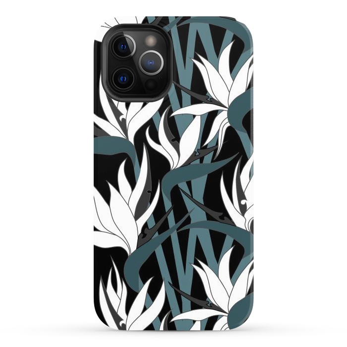 iPhone 12 Pro Max StrongFit Seamless Floral Pattern Plant Strelitzia G611 by Medusa GraphicArt