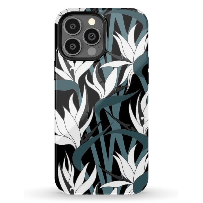 iPhone 13 Pro Max StrongFit Seamless Floral Pattern Plant Strelitzia G611 by Medusa GraphicArt