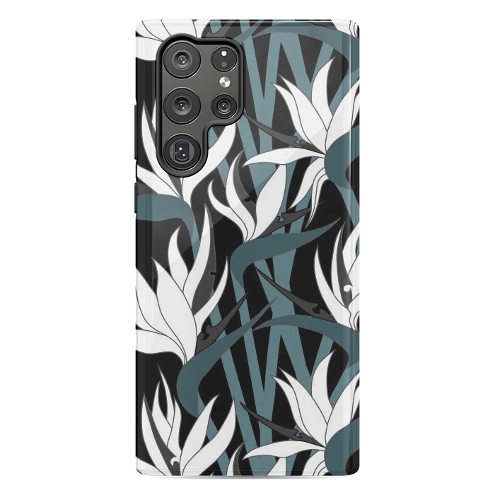 Galaxy S22 Ultra StrongFit Seamless Floral Pattern Plant Strelitzia G611 by Medusa GraphicArt