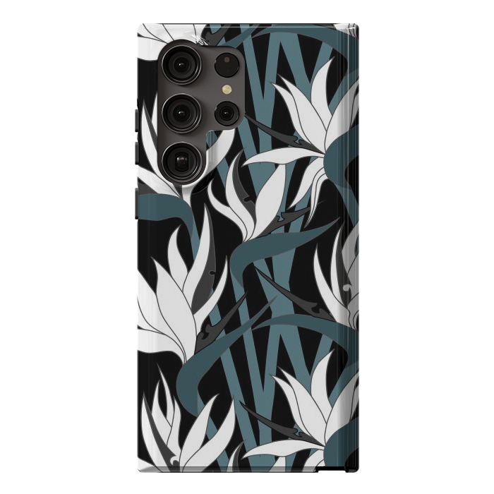 Galaxy S23 Ultra StrongFit Seamless Floral Pattern Plant Strelitzia G611 by Medusa GraphicArt