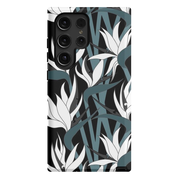 Galaxy S24 Ultra StrongFit Seamless Floral Pattern Plant Strelitzia G611 by Medusa GraphicArt