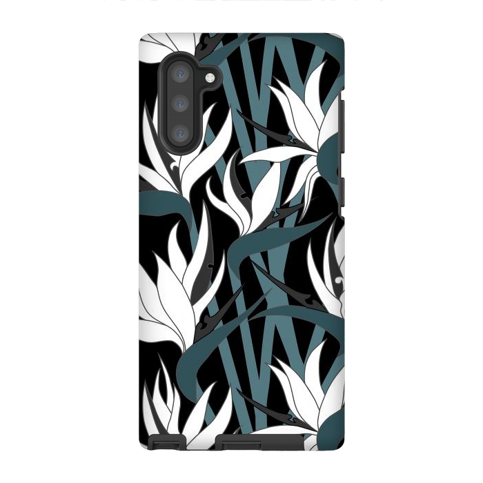 Galaxy Note 10 StrongFit Seamless Floral Pattern Plant Strelitzia G611 by Medusa GraphicArt