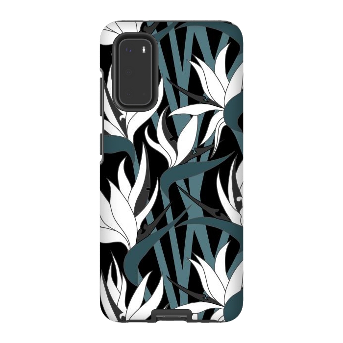 Galaxy S20 StrongFit Seamless Floral Pattern Plant Strelitzia G611 by Medusa GraphicArt