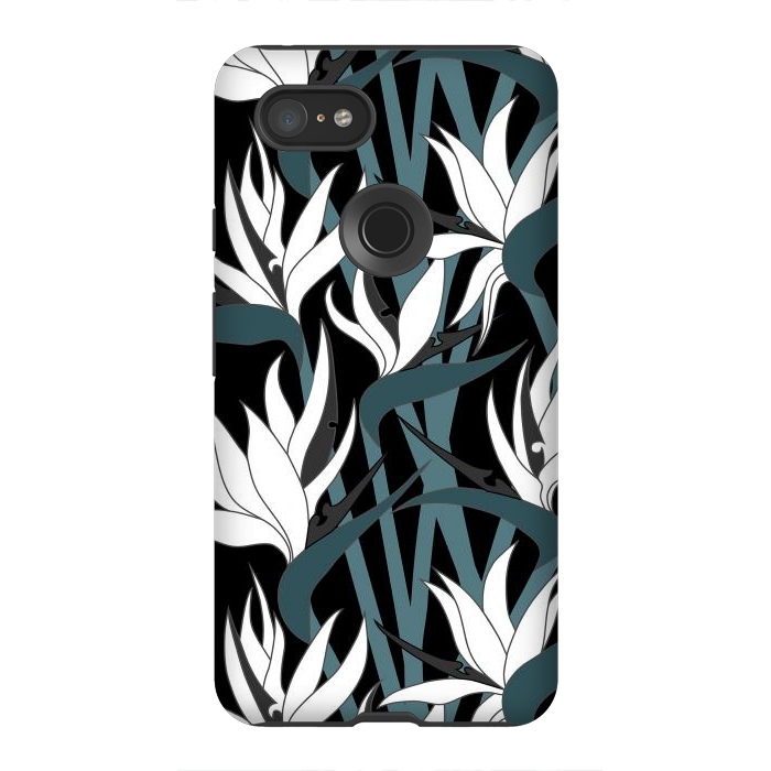 Pixel 3XL StrongFit Seamless Floral Pattern Plant Strelitzia G611 by Medusa GraphicArt