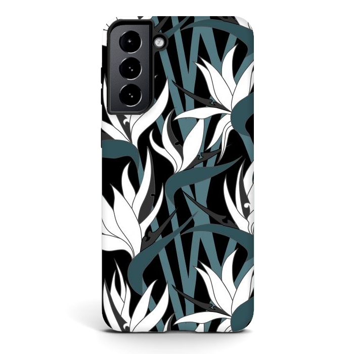 Galaxy S21 StrongFit Seamless Floral Pattern Plant Strelitzia G611 by Medusa GraphicArt