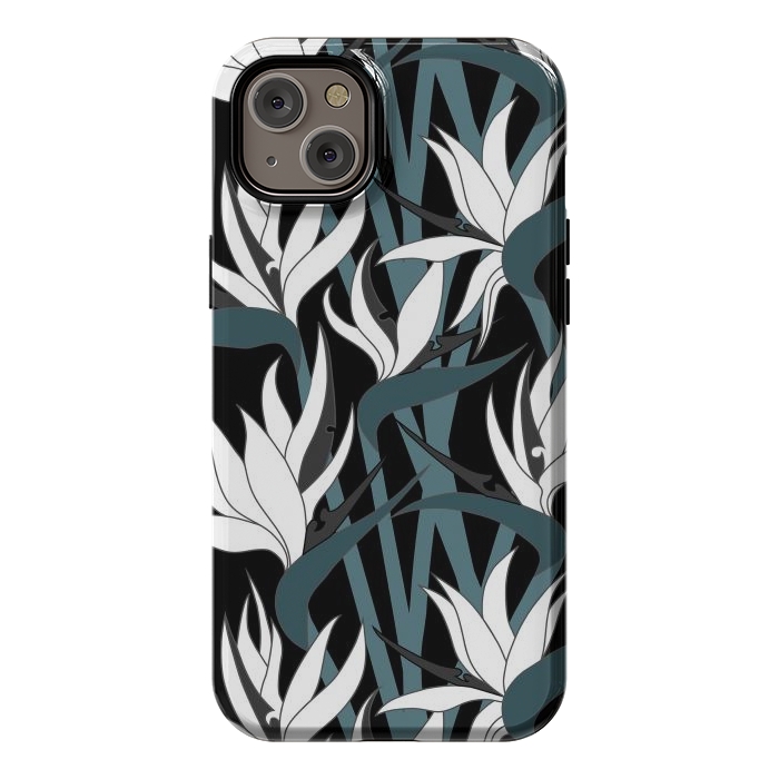 iPhone 14 Plus StrongFit Seamless Floral Pattern Plant Strelitzia G611 by Medusa GraphicArt