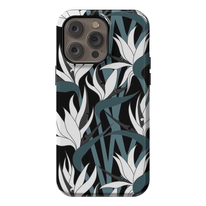 iPhone 14 Pro max StrongFit Seamless Floral Pattern Plant Strelitzia G611 by Medusa GraphicArt