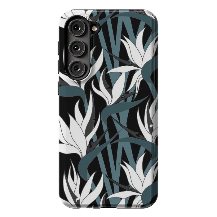 Galaxy S23 Plus StrongFit Seamless Floral Pattern Plant Strelitzia G611 by Medusa GraphicArt