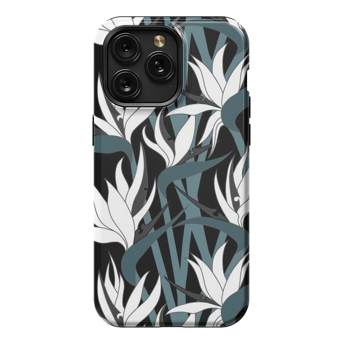 iPhone 15 Pro Max StrongFit Seamless Floral Pattern Plant Strelitzia G611 by Medusa GraphicArt