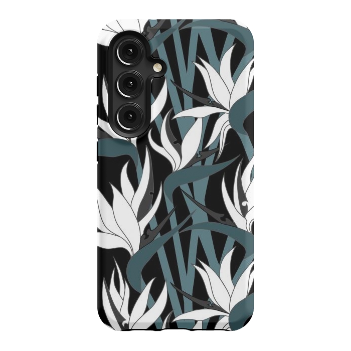 Galaxy S24 StrongFit Seamless Floral Pattern Plant Strelitzia G611 by Medusa GraphicArt