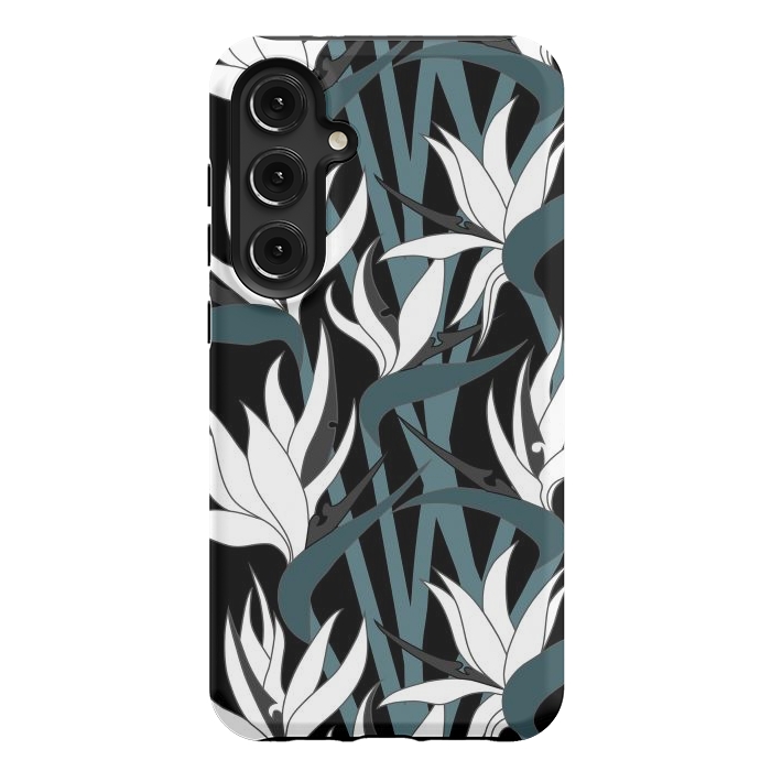 Galaxy S24 Plus StrongFit Seamless Floral Pattern Plant Strelitzia G611 by Medusa GraphicArt