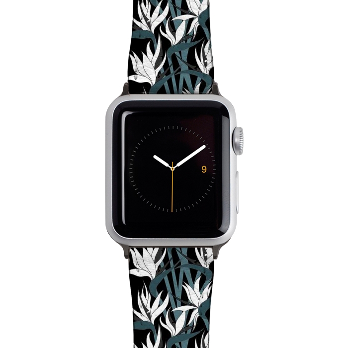 Watch 38mm / 40mm Strap PU leather Seamless Floral Pattern Plant Strelitzia G611 by Medusa GraphicArt