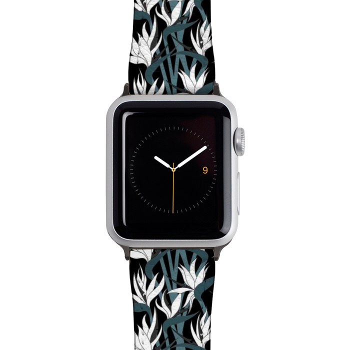 Watch 42mm / 44mm Strap PU leather Seamless Floral Pattern Plant Strelitzia G611 by Medusa GraphicArt