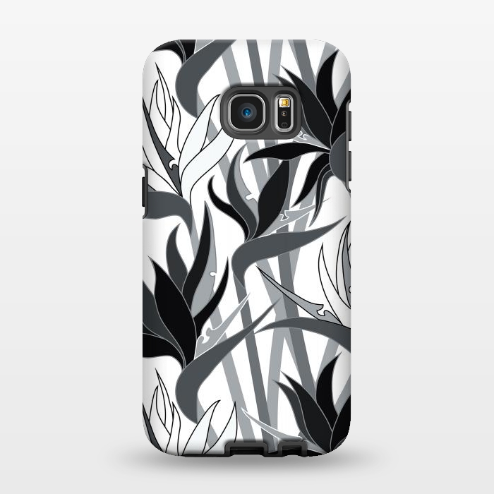 Galaxy S7 EDGE StrongFit Seamless Floral Pattern Plant Strelitzia G613 by Medusa GraphicArt