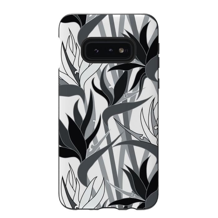 Galaxy S10e StrongFit Seamless Floral Pattern Plant Strelitzia G613 by Medusa GraphicArt