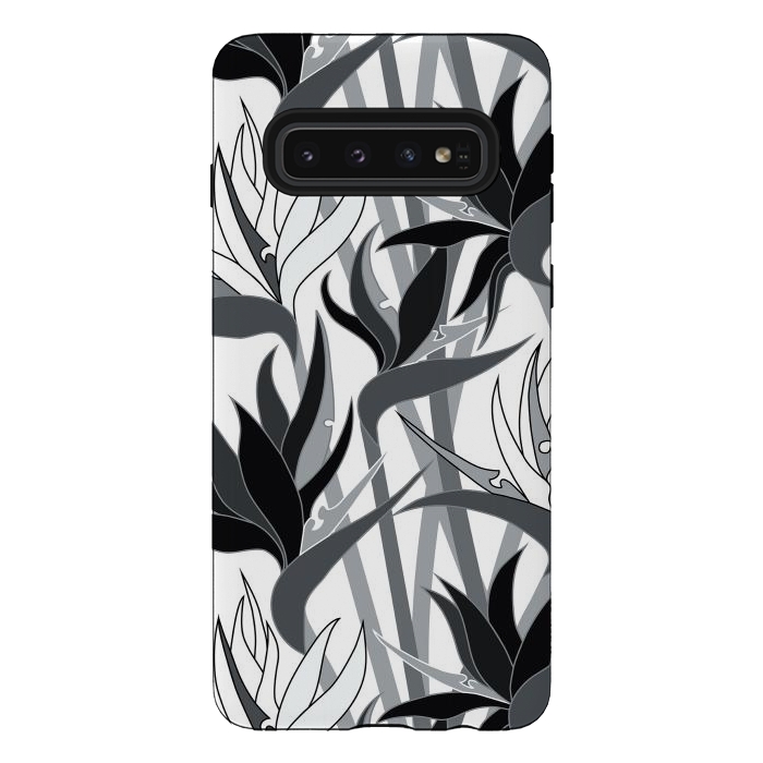Galaxy S10 StrongFit Seamless Floral Pattern Plant Strelitzia G613 by Medusa GraphicArt