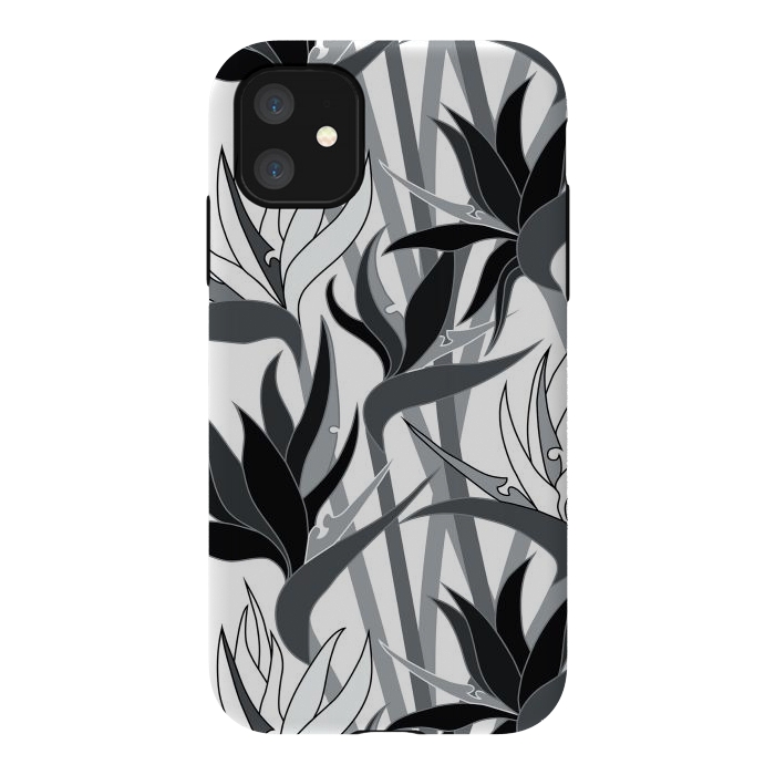iPhone 11 StrongFit Seamless Floral Pattern Plant Strelitzia G613 by Medusa GraphicArt