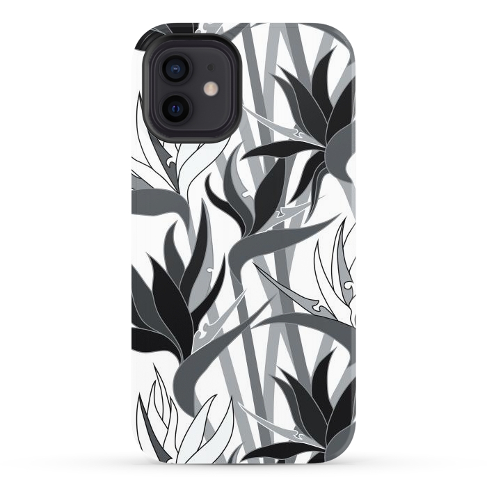iPhone 12 StrongFit Seamless Floral Pattern Plant Strelitzia G613 by Medusa GraphicArt