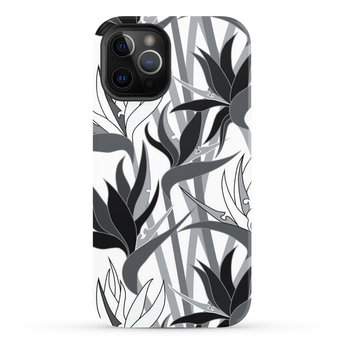 iPhone 12 Pro StrongFit Seamless Floral Pattern Plant Strelitzia G613 by Medusa GraphicArt