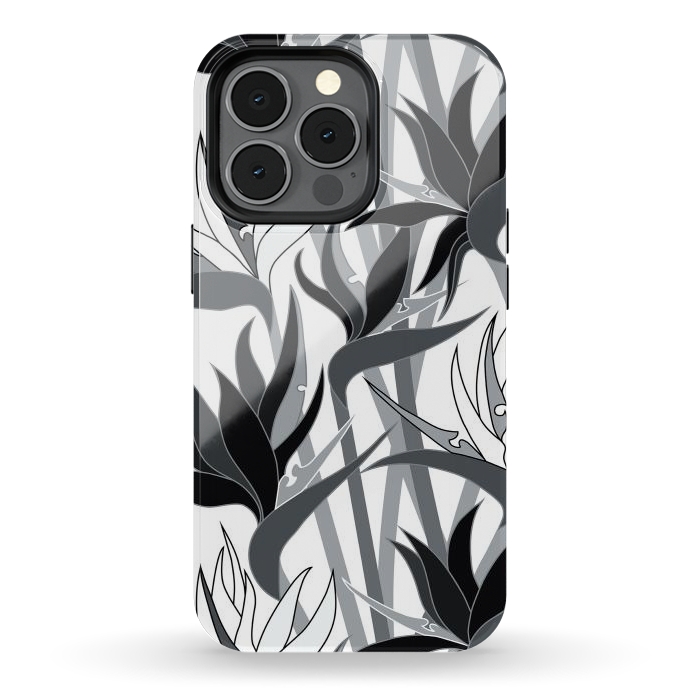 iPhone 13 pro StrongFit Seamless Floral Pattern Plant Strelitzia G613 by Medusa GraphicArt