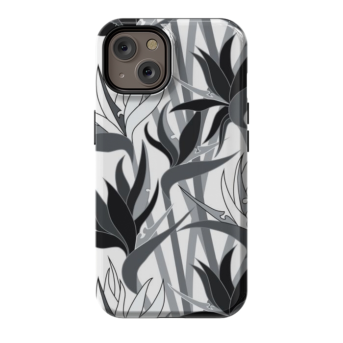 iPhone 14 StrongFit Seamless Floral Pattern Plant Strelitzia G613 by Medusa GraphicArt