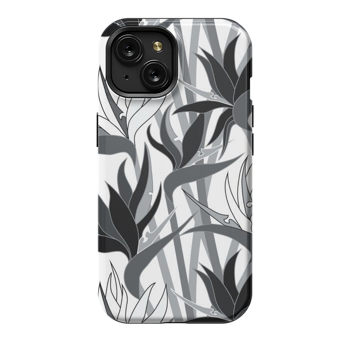 iPhone 15 StrongFit Seamless Floral Pattern Plant Strelitzia G613 by Medusa GraphicArt