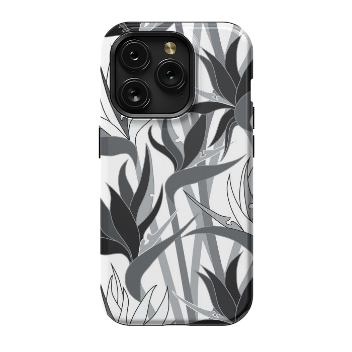 iPhone 15 Pro StrongFit Seamless Floral Pattern Plant Strelitzia G613 by Medusa GraphicArt