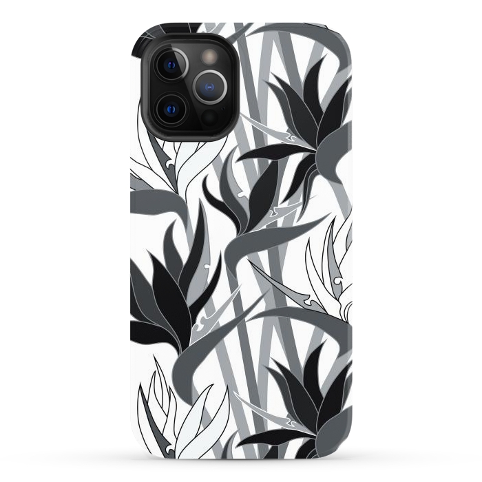 iPhone 12 Pro Max StrongFit Seamless Floral Pattern Plant Strelitzia G613 by Medusa GraphicArt