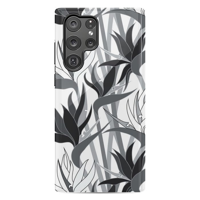 Galaxy S22 Ultra StrongFit Seamless Floral Pattern Plant Strelitzia G613 by Medusa GraphicArt