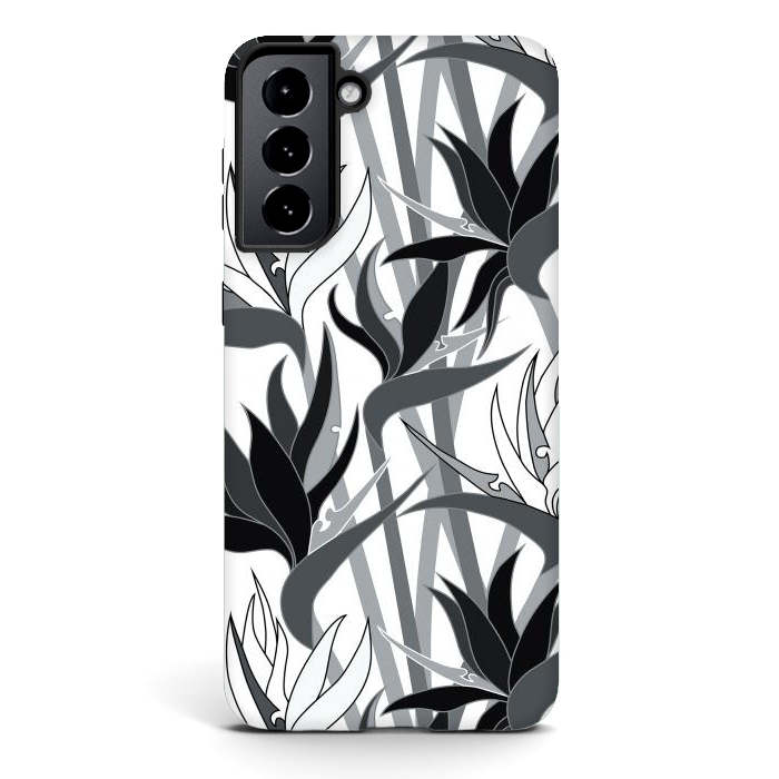 Galaxy S21 StrongFit Seamless Floral Pattern Plant Strelitzia G613 by Medusa GraphicArt