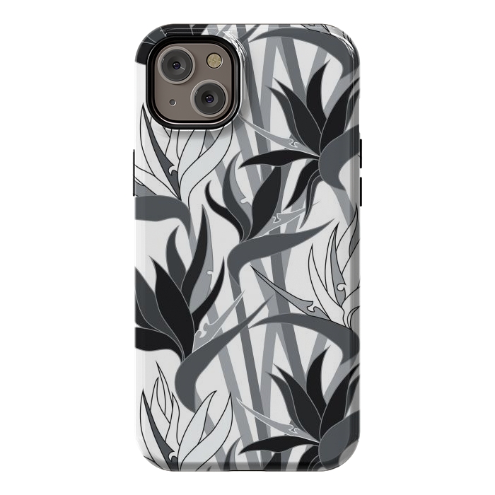 iPhone 14 Plus StrongFit Seamless Floral Pattern Plant Strelitzia G613 by Medusa GraphicArt