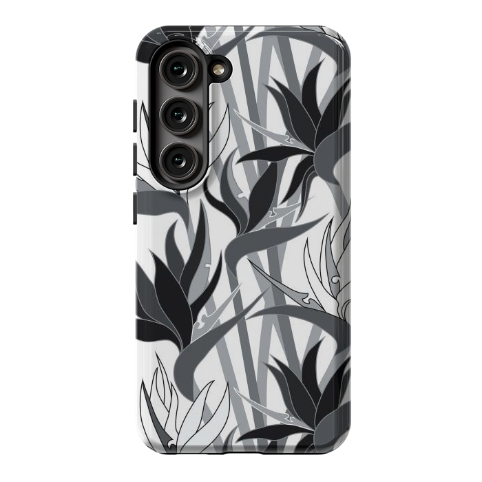 Galaxy S23 StrongFit Seamless Floral Pattern Plant Strelitzia G613 by Medusa GraphicArt