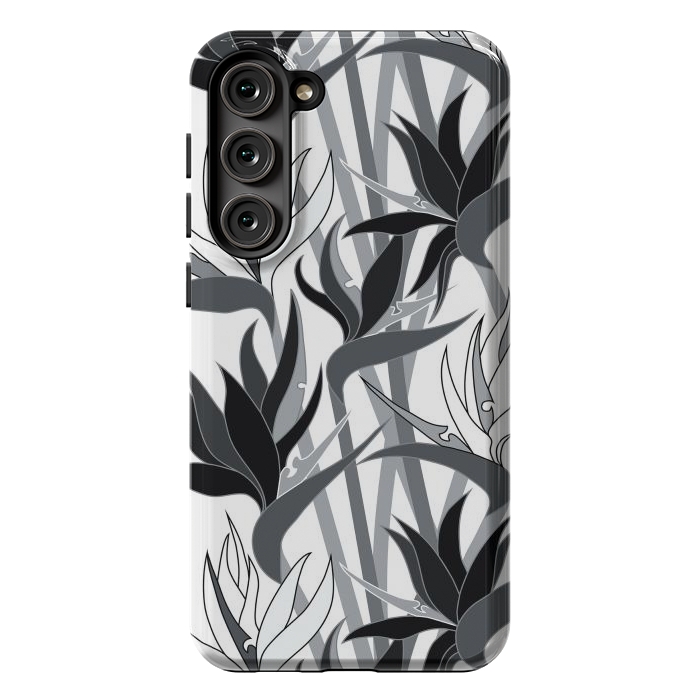 Galaxy S23 Plus StrongFit Seamless Floral Pattern Plant Strelitzia G613 by Medusa GraphicArt