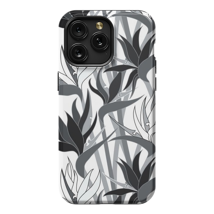 iPhone 15 Pro Max StrongFit Seamless Floral Pattern Plant Strelitzia G613 by Medusa GraphicArt
