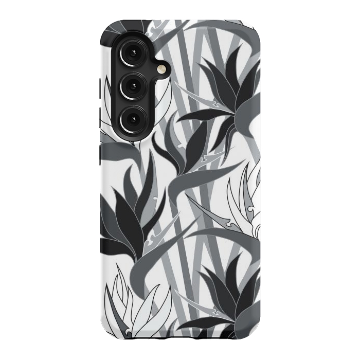 Galaxy S24 StrongFit Seamless Floral Pattern Plant Strelitzia G613 by Medusa GraphicArt