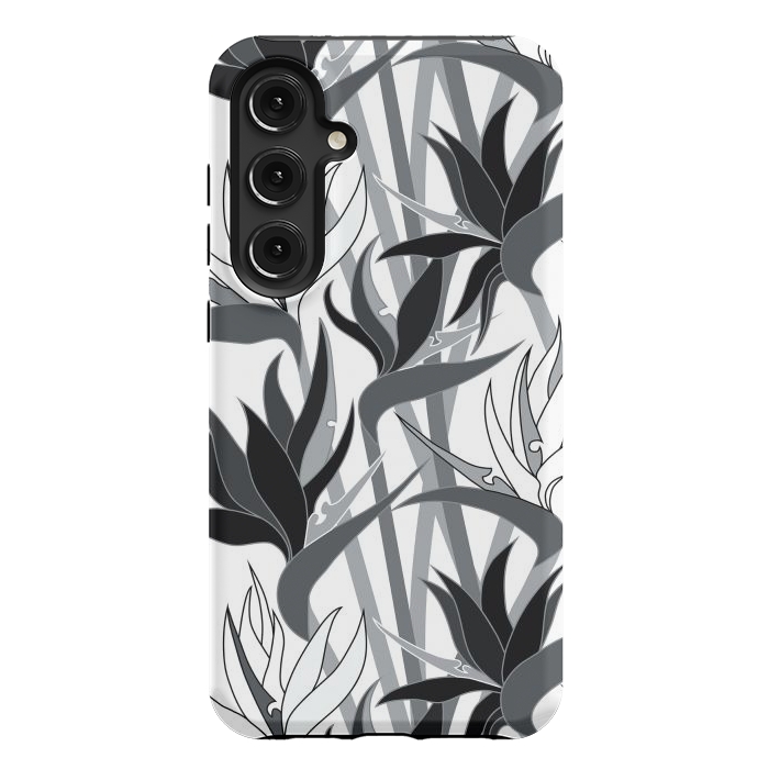 Galaxy S24 Plus StrongFit Seamless Floral Pattern Plant Strelitzia G613 by Medusa GraphicArt