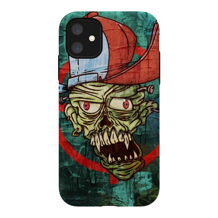 iPhone 11 StrongFit monster head with cap by Manuvila