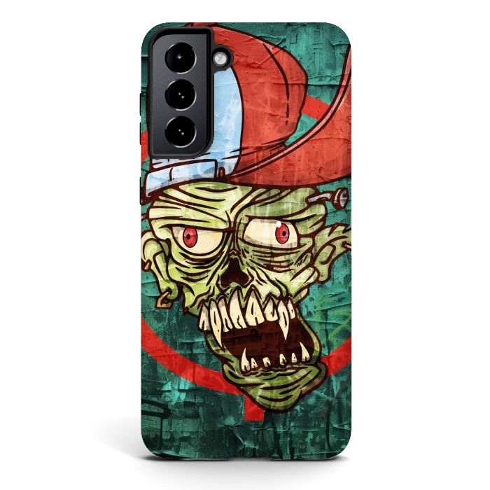 Galaxy S21 StrongFit monster head with cap by Manuvila