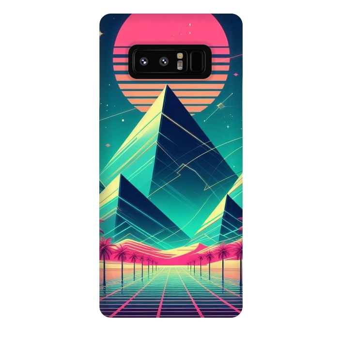 Galaxy Note 8 StrongFit 80s Neon Palm Pyramids by JohnnyVillas
