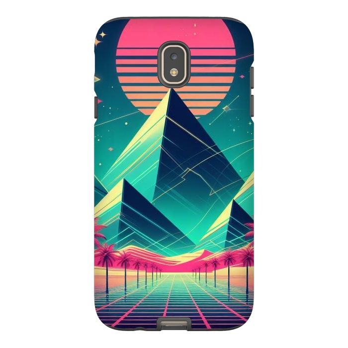 Galaxy J7 StrongFit 80s Neon Palm Pyramids by JohnnyVillas