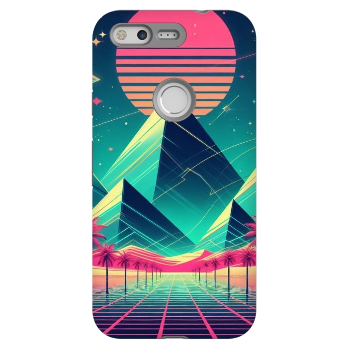 Pixel StrongFit 80s Neon Palm Pyramids by JohnnyVillas